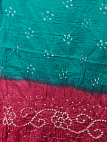 Pink Teal Green White Hand Tie & Dye Bandhej Suit Salwar Dupatta (Set of 3)  - S16281263