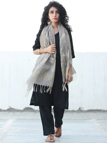 Kashish Ivory Chanderi Hand Block Printed Dupatta - D04170468