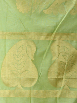 Banarasi Chanderi Dupatta With Zari Work - Pink & Gold - D04170814