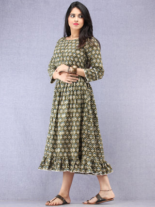 Hena - Hand Block Printed Short Cotton Dress  - D392F1738