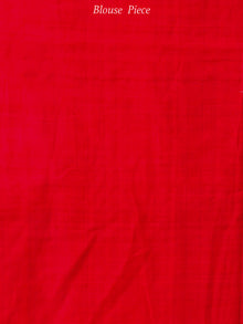 Black Red White Telia Rumal Double Ikat Handwoven Pochampally Mercerized Cotton Saree - S031703660