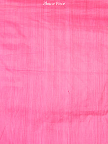 Black Pink Yellow Grey Ikat Handwoven Ganga Jamuna Border Cotton Saree - S031703633