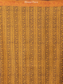 Rust Orange Maroon Black Bagh Printed Maheshwari Cotton Saree - S031704181