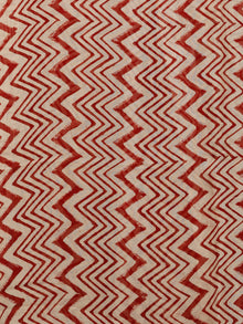Ivory Red Indigo Black Hand Block Printed Chiffon Saree with Zari Border - S031703215