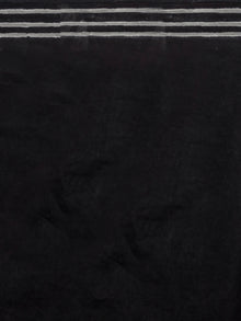 Black Crimson Red Grey Hand Block Printed Cotton Mul Saree   - S031703040