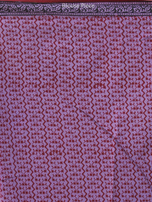Purple Red Black Bagh Hand Block Printed Kota Doria Saree - S031703895