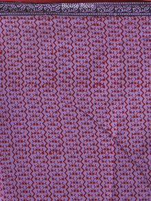 Purple Red Black Bagh Hand Block Printed Kota Doria Saree - S031703895