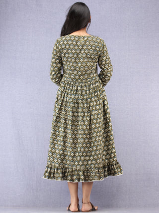 Hena - Hand Block Printed Short Cotton Dress  - D392F1738