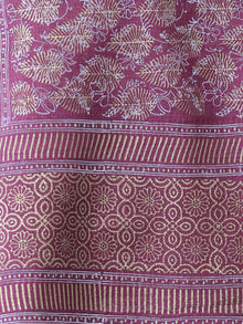 Onion Pink Golden Kota Silk Hand Block Printed Dupatta - D04170653