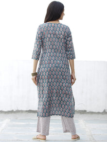 Pastel Motif - Hand Block Printed Kurta & Pants - Set of 2 - SS01F069