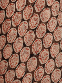 Beige Black Red Indigo Hand Block Printed Chiffon Saree with Zari Border - S031703171