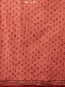 Rust Maroon Black Bagh Printed Maheshwari Cotton Saree - S031704182