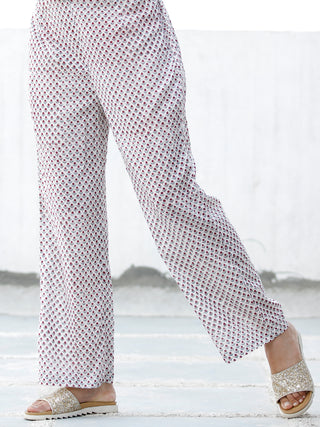 Pastel Motif - Hand Block Printed Kurta & Pants - Set of 2 - SS01F069