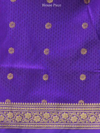 Banarasee Art Silk Self Weave Saree With Zari Work - Red Purple & Gold - S031704431