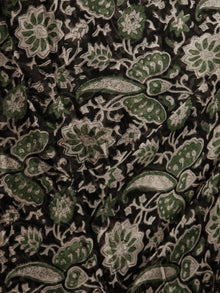 Beige Green Rust Black Hand Block Printed Chiffon Saree with Zari Border - S031703172