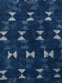 Indigo White Hand Block Printed Kota Doria Saree In Natural Colors - S031703216