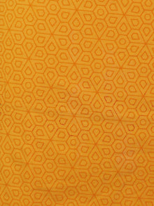 Green Orange Hand Block Printed Cotton Suit-Salwar Fabric With Chiffon Dupatta (Set of 3) - S16281304