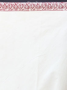 White Black Red Bagh Hand Block Printed Kota Doria Saree - S031703899
