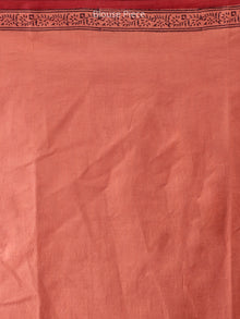 Blush Red Pink Black Bagh Printed Maheshwari Cotton Saree - S031704250
