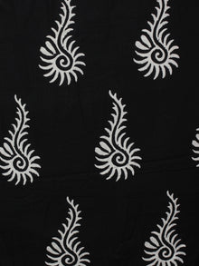 Black White Red Ivory Hand Block Printed Cotton Suit-Salwar Fabric & Dupatta - S1628189