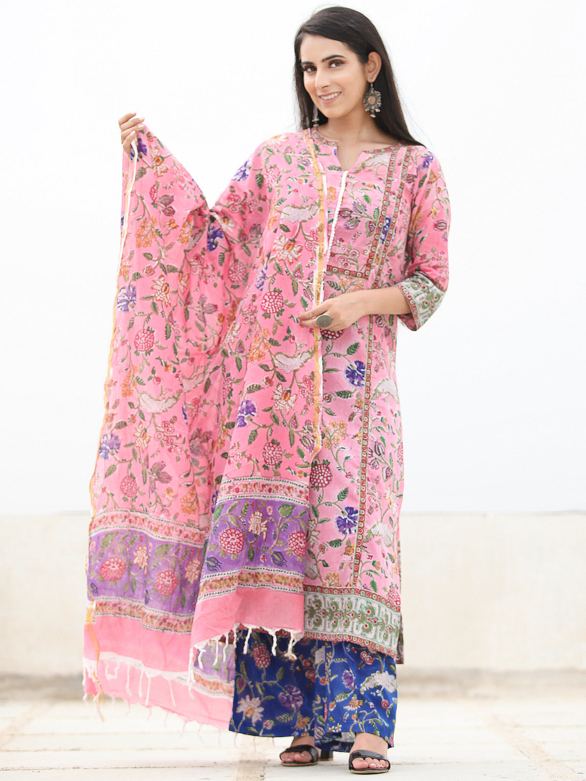 Rozana Sumaira - Set of Kurta Palazzo & Dupatta - KS60R2485D