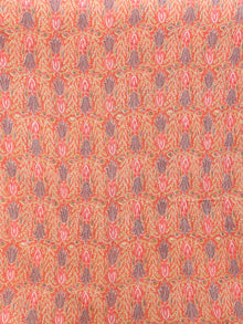 Peach Grey Coral Georgette Hand Block Printed Dupatta  - D04170688
