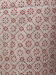 Black White Red Ivory Hand Block Printed Cotton Suit-Salwar Fabric & Dupatta - S1628189