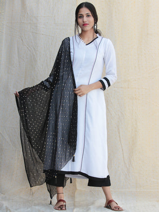 Naznin - Solid Kurta Pants Set With Dupatta - SS01F1ZZZ