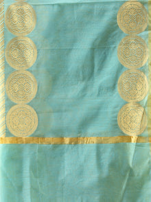 Banarasi Chanderi Dupatta With Zari Work - Light Green & Gold - D04170791