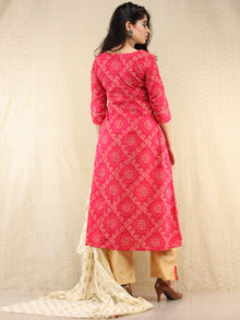 Rafya - Bandhani Printed Angrakha Embroidered Kurta Palazzo Set With Dupatta - SS02f2053