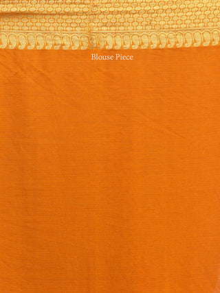 Banarasee Chiffon Saree With Golden Zari Weave  - Rust Orange & Gold - S031704401