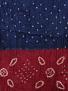 Red Blue White Hand Tie & Dye Bandhej Suit Salwar Dupatta (Set of 3) With Hand Embroidery & Mirror Work - S16281267