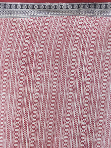 White Red Black Maroon Bagh Hand Block Printed Kota Doria Saree - S031703898