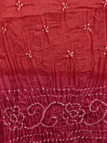 Pink Red White Hand Tie & Dye Bandhej Suit Salwar Dupatta (Set of 3) With Hand Embroidery & Mirror Work - S16281268