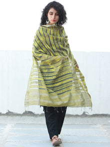 Sage Green Cotton Silk Hand Block Printed Dupatta - D04170478