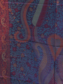 Purple Blue Maroon Jamavari Silk Woollen Kashmiri Stole - S200533