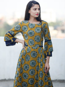 EVENING ELEGANCE - Hand Block Printed Long Cotton Dress - D348F1814