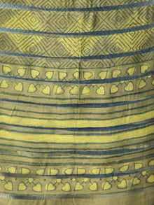 Sage Green Cotton Silk Hand Block Printed Dupatta - D04170478