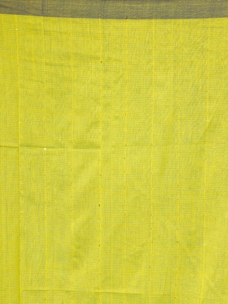 Lemon Green Blue Handloom Cotton Saree With Sequence Work - S031704035