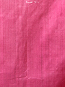 Sky Blue Pink Yellow Grey Ikat Handwoven Ganga Jamuna Border Cotton Saree - S031703638