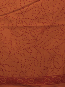 White Rust Orange Hand Block Printed Cotton Suit-Salwar Fabric With Chiffon Dupatta (Set of 3) - S16281306