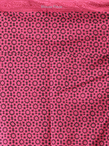 Magenta Pink Black Bagh Printed Maheshwari Cotton Saree - S031704206