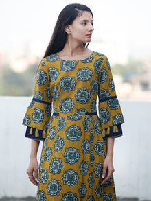 EVENING ELEGANCE - Hand Block Printed Long Cotton Dress - D348F1814