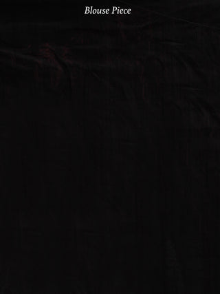 Black Grey Orange Ikat Handwoven Cotton Saree - S031704053