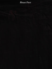 Black Grey Orange Ikat Handwoven Cotton Saree - S031704053