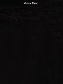 Black Grey Orange Ikat Handwoven Cotton Saree - S031704053