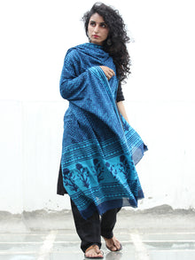 Indigo Sky Blue Cotton Hand Block Printed Dupatta - D04170424