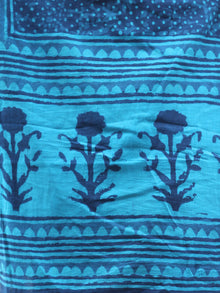 Indigo Sky Blue Cotton Hand Block Printed Dupatta - D04170424