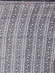 White Black Bagh Hand Block Printed Kota Doria Saree - S031703901
