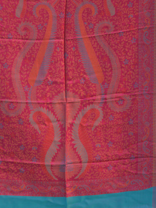 Pink Sky Blue Jamavari Silk Woollen Kashmiri Stole - S200535